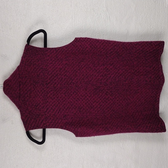 Classiques Entier Maroon Lambswool Angora Cowl Neck Sleeveless Sweater Top - Picture 7 of 12